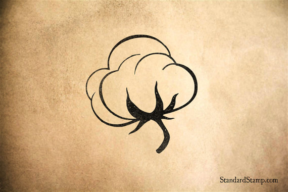 570x380 Cotton Boll Rubber Stamp