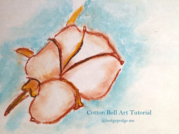 580x435 Georgia Cotton Boll Chalk Art Tutorial