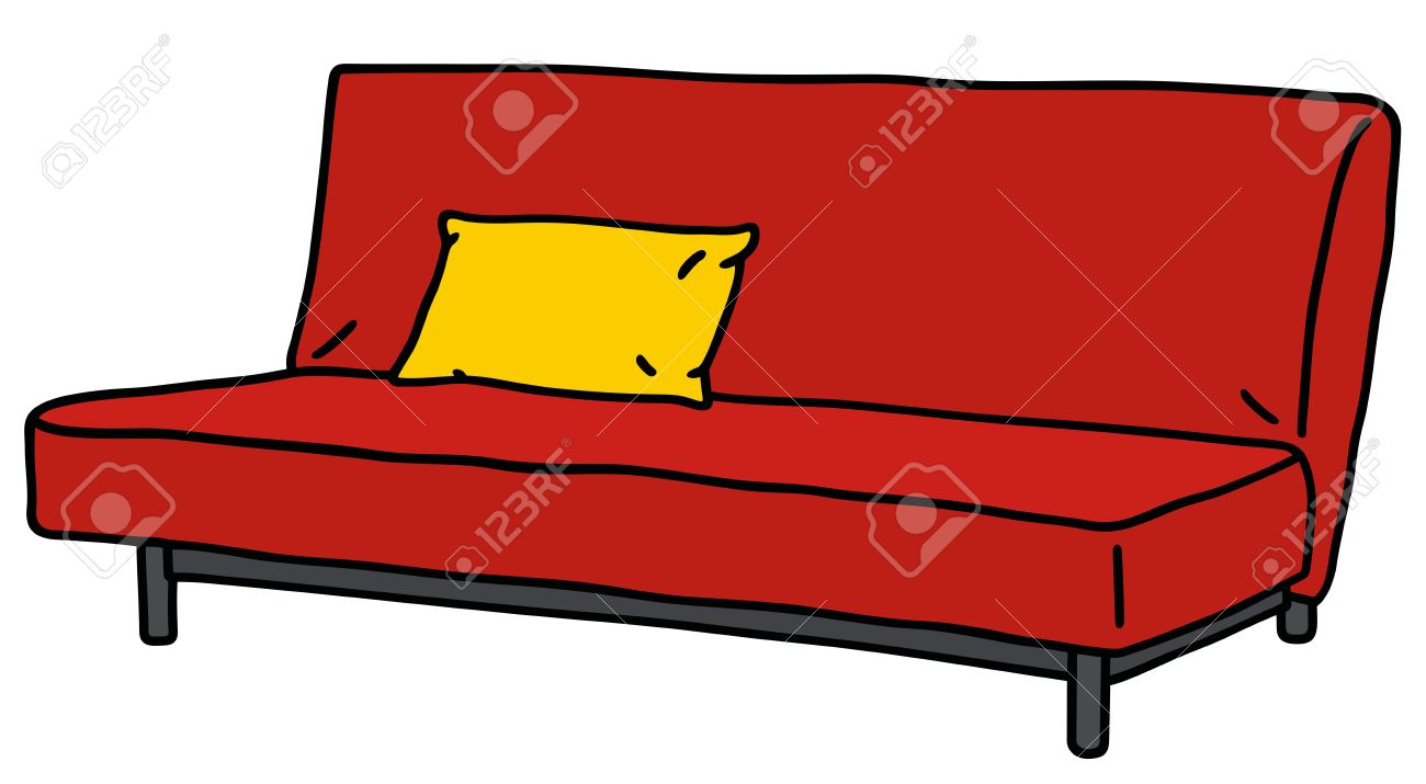 1300x715 Hand Drawing Of A Red Simple Sofa Royalty Free Cliparts, Vectors