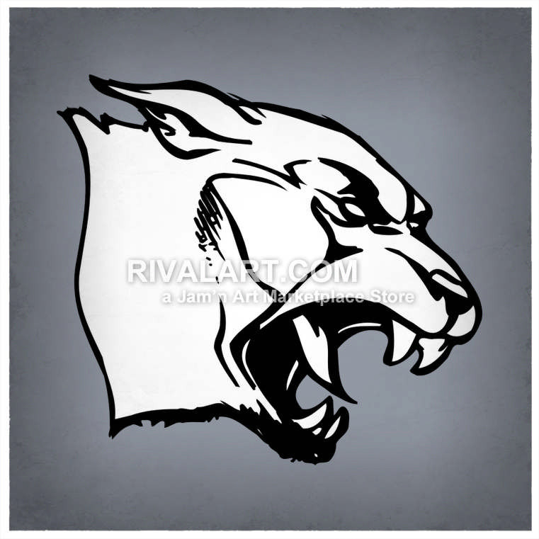 761x761 Cougar Head With Mouth Open