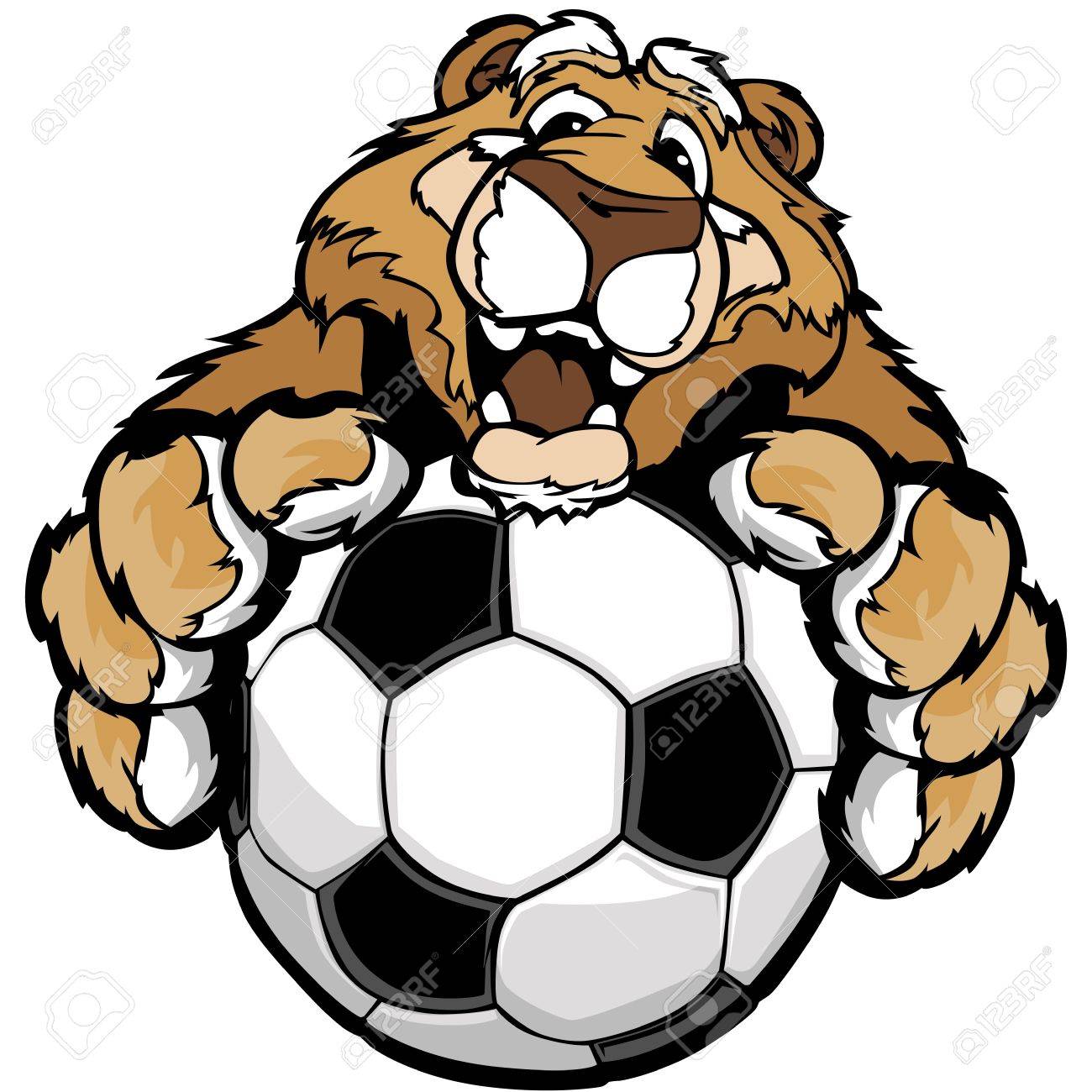 1300x1300 Graphic Mascot Image Of A Friendly Cougar Or Mountain Lion