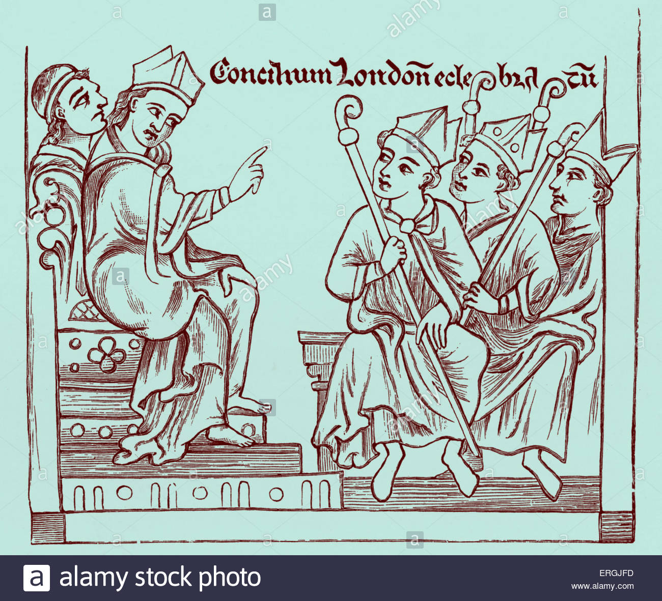 1300x1181 Legatine Council In London, 1237. From Drawing By Matthew Paris