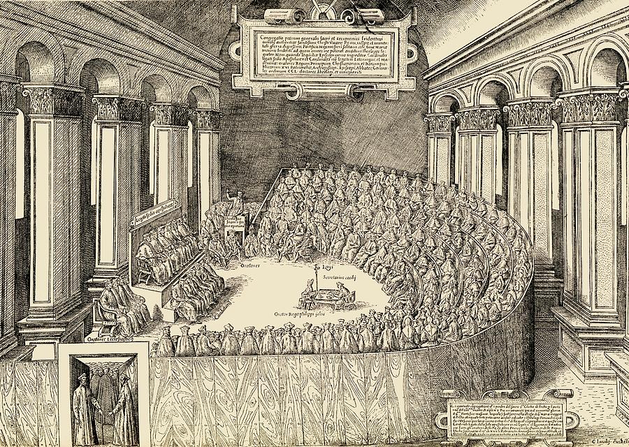 900x640 The Council Of Trent, 1563. The Drawing By Vintage Design Pics