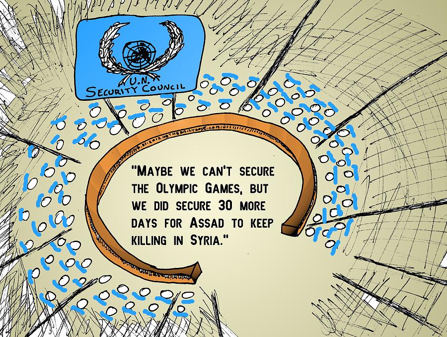 900x678 Un Security Council Fail Drawing By Yasha Harari