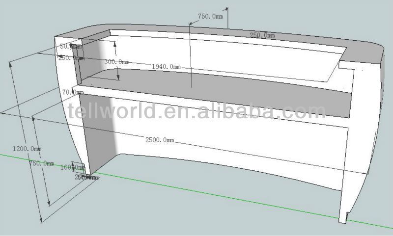 800x481 Contemporary Design Artificial Marble Commercial Curved Reception
