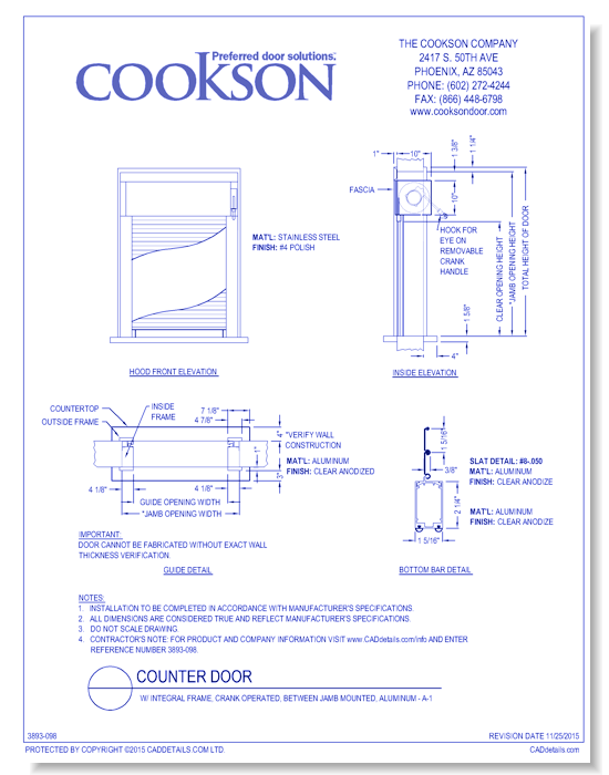 550x700 Rolling Counter Doors