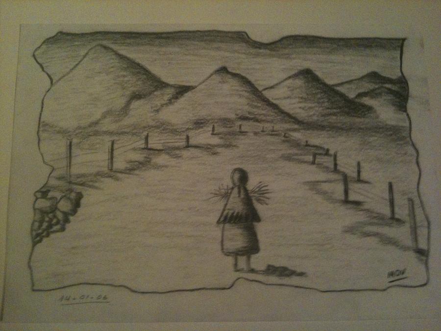 900x675 Country Life Drawing By Martha Vallejo