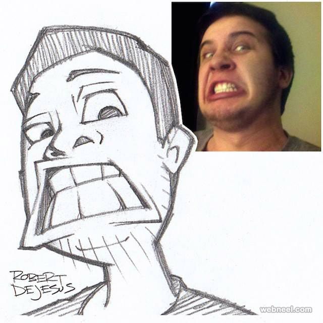 640x640 50 Beautiful Photo To Cartoon Drawings By Robert Dejesus Cartoon