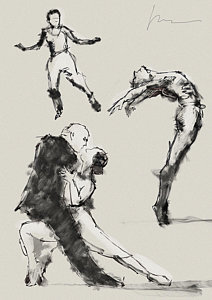 212x300 Tango Dancers Drawings Fine Art America