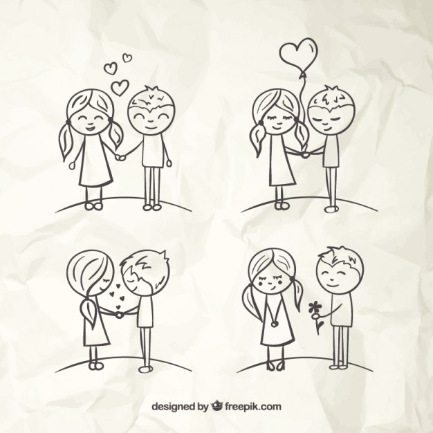626x626 Love Couples Sketches Vector Free Download