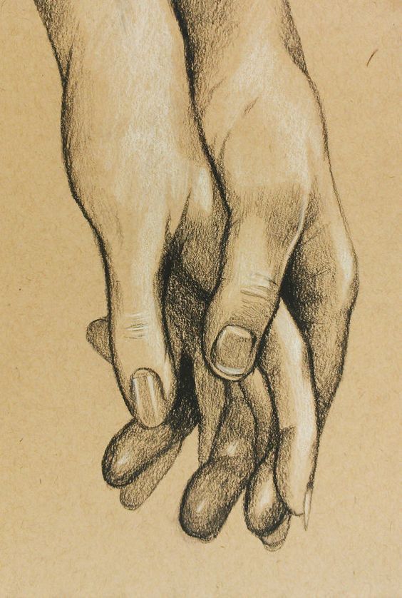 564x838 Cute Original Charcoal Drawing Of Hands Holding For Anniversary