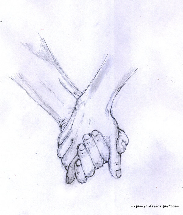 600x705 Holding Hands By Nitanita Drawing Holding Hands