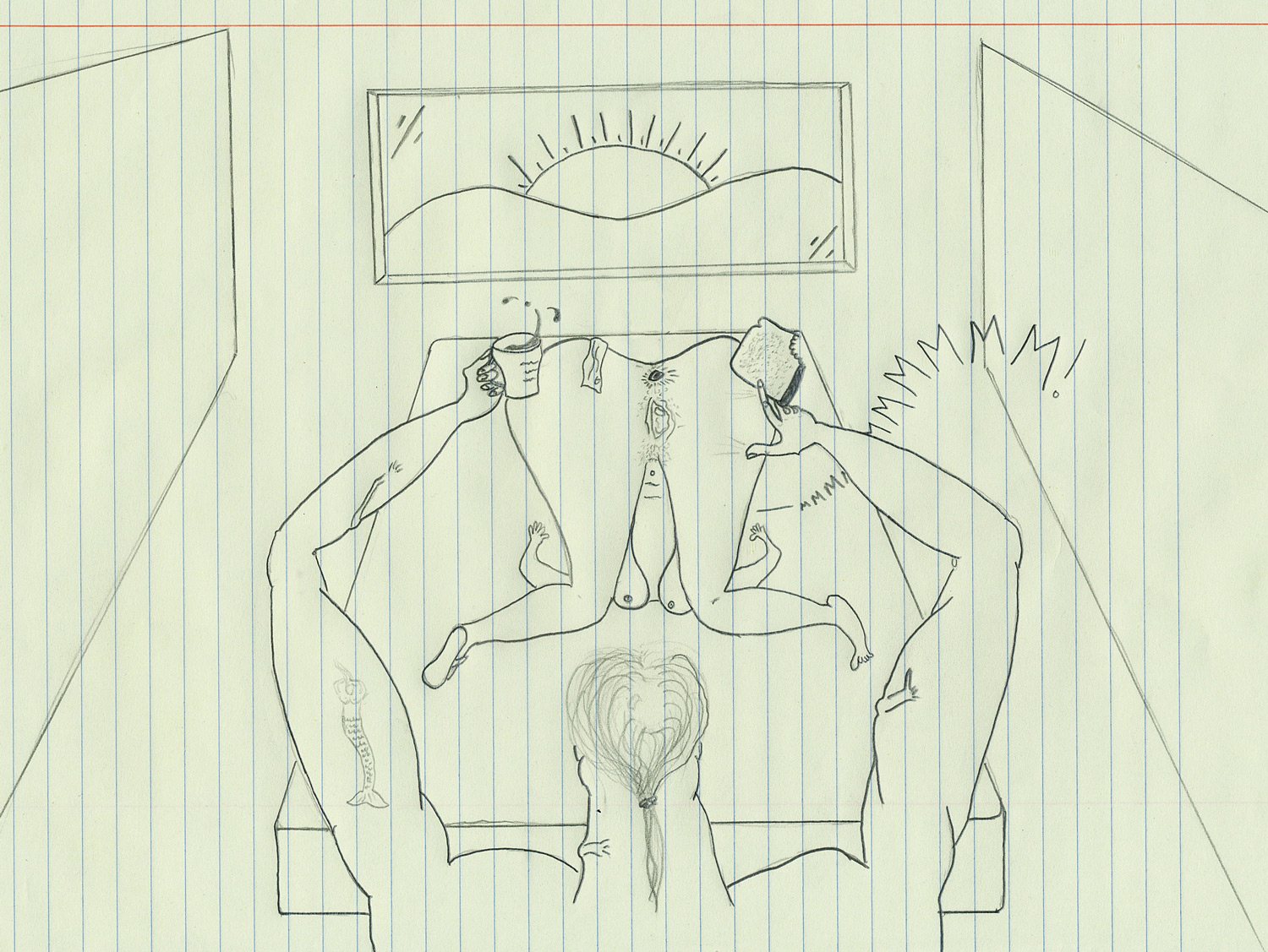 1500x1127 Breakfast In Bed Daily Dirty Drawing