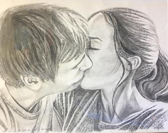 340x270 Kiss Drawing Etsy