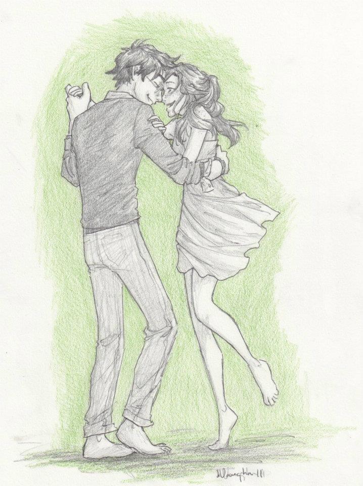 718x960 Dancing Couple Simple Sketch