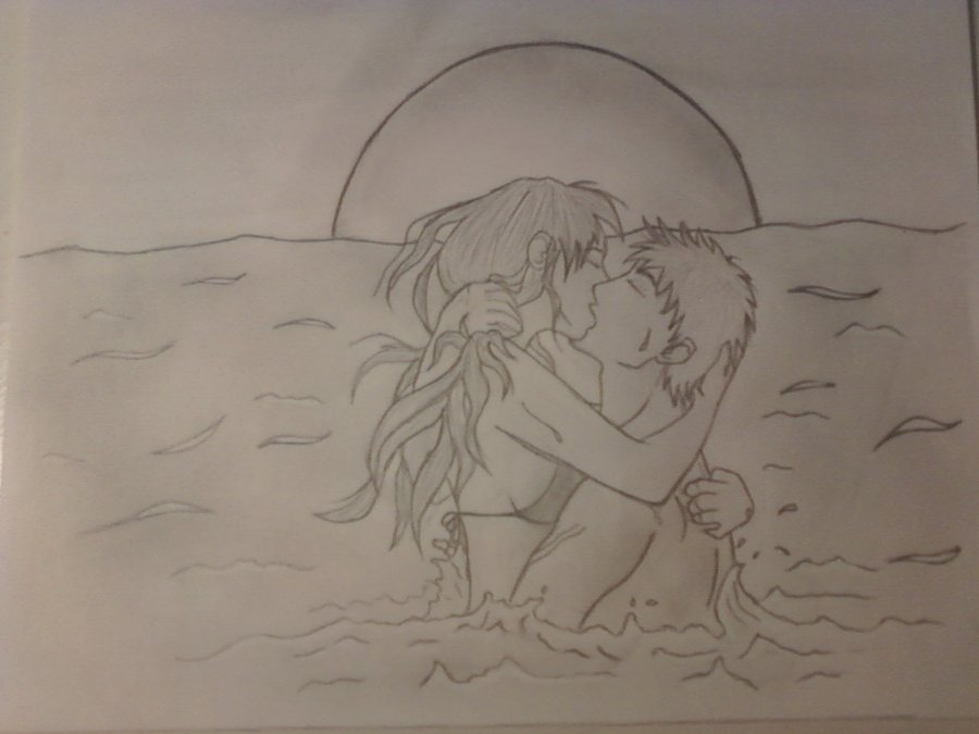 900x675 Anime Couple Kiss By Jeannette13z