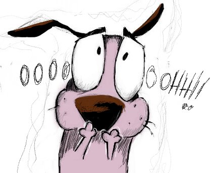 420x343 Courage The Cowardly Dog By ~devilwolfie