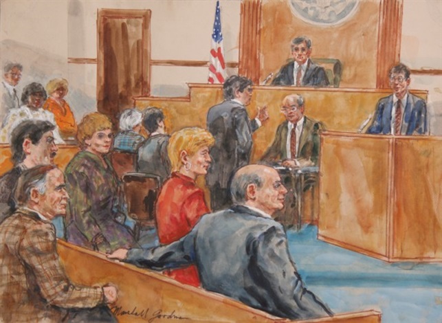 643x470 Courtroom Drawing 13 By Marshall Goodman On Artnet