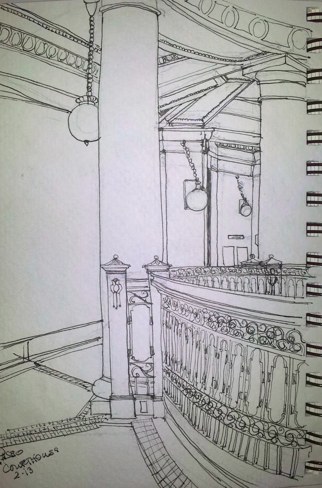 1055x1600 Urban Sketchers Tri Cities, Washington Inside The Pasco Courthouse