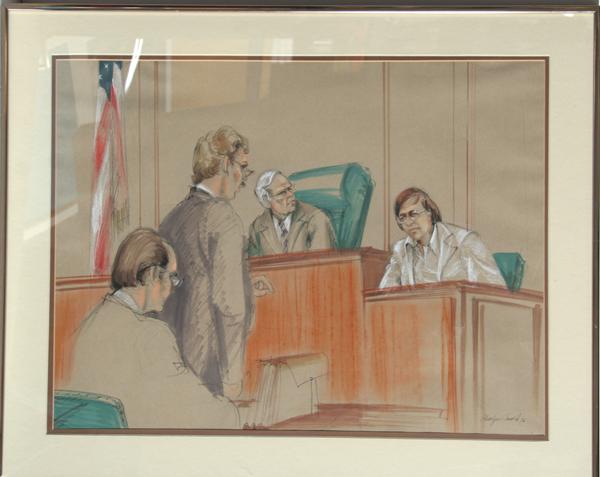 600x477 Marilyn Church, Courtroom Drawing 1, Ink And Pastel Drawing