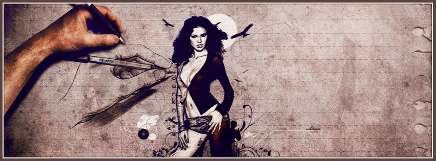 851x315 Drawing A Beautiful Woman Facebook Covers