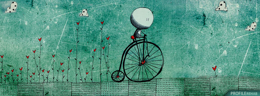 851x315 Flower Hearts Drawing For Facebook Timeline Covers