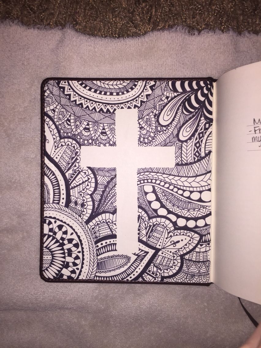 852x1136 Inside Of Bible Cover Cross Zentangle Art Amp Soul