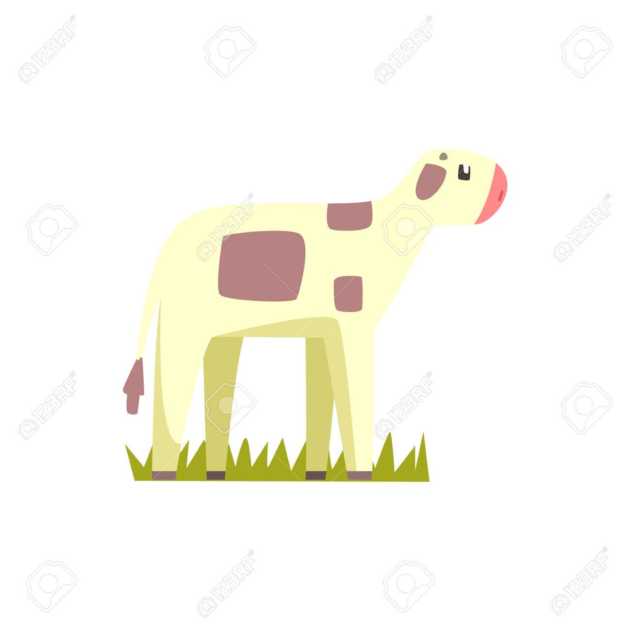 1300x1300 Cow Calf Toy Farm Animal Cute Sticker.bright Color Funky Flat