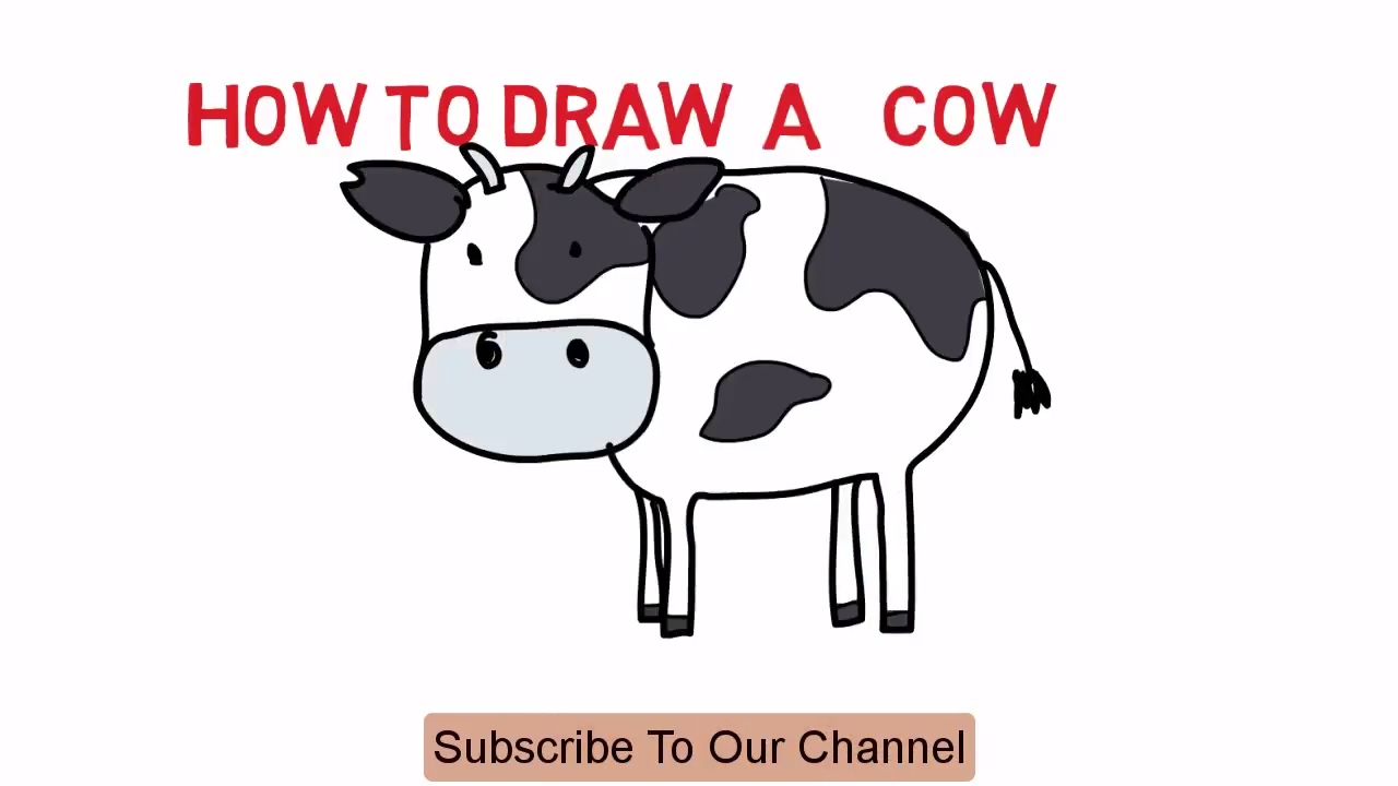 1280x720 Cow How To Draw A Cow Cartoon Easy Sketch Drawing Video Demo