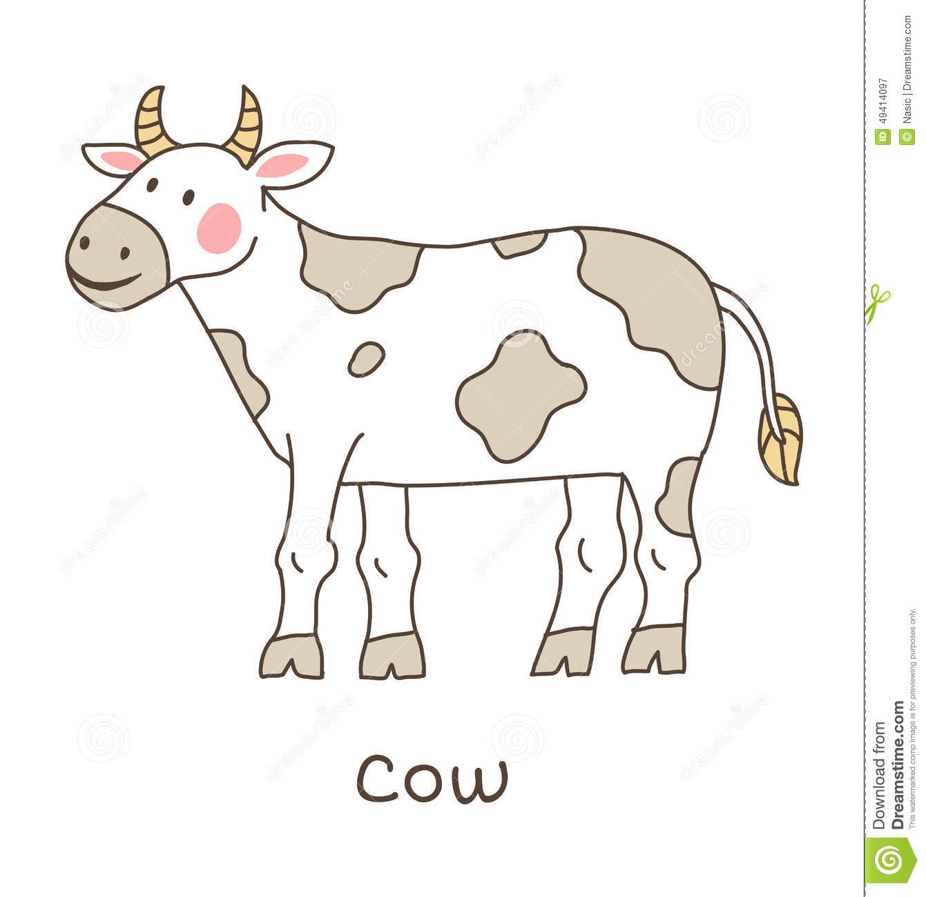 1341x1300 Simple Drawing Of Cow Funny Cartoon Cow, Children Illustration