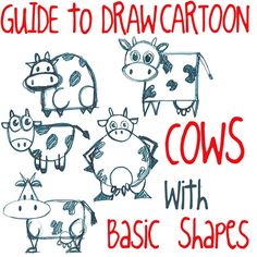 236x236 Big Guide To Drawing Cartoon Cows With Basic Shapes For Kids