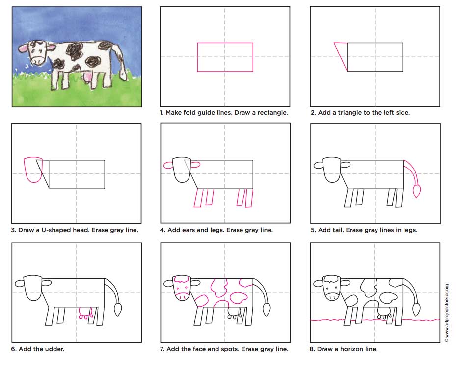 933x745 Draw A Cow