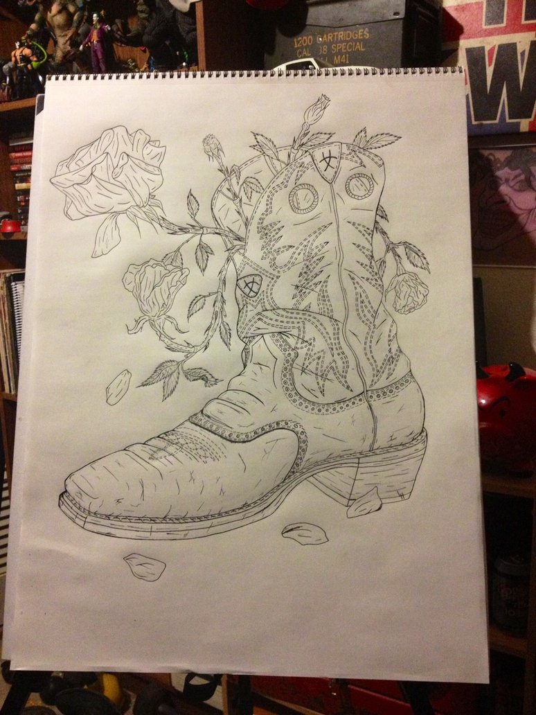774x1032 Cowboy Boot Line Drawing By Lucious666
