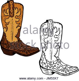 314x320 Cowboy Boot, Hand Drawing, Vector Stock Vector Art Amp Illustration