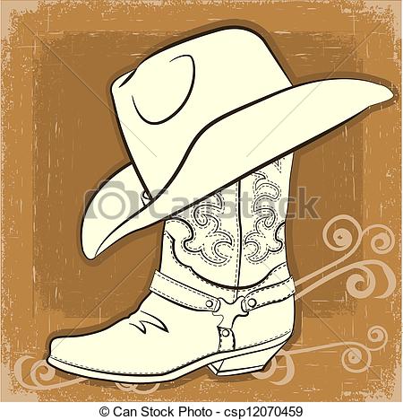 Cowboy Boots And Hat Drawing at GetDrawings | Free download