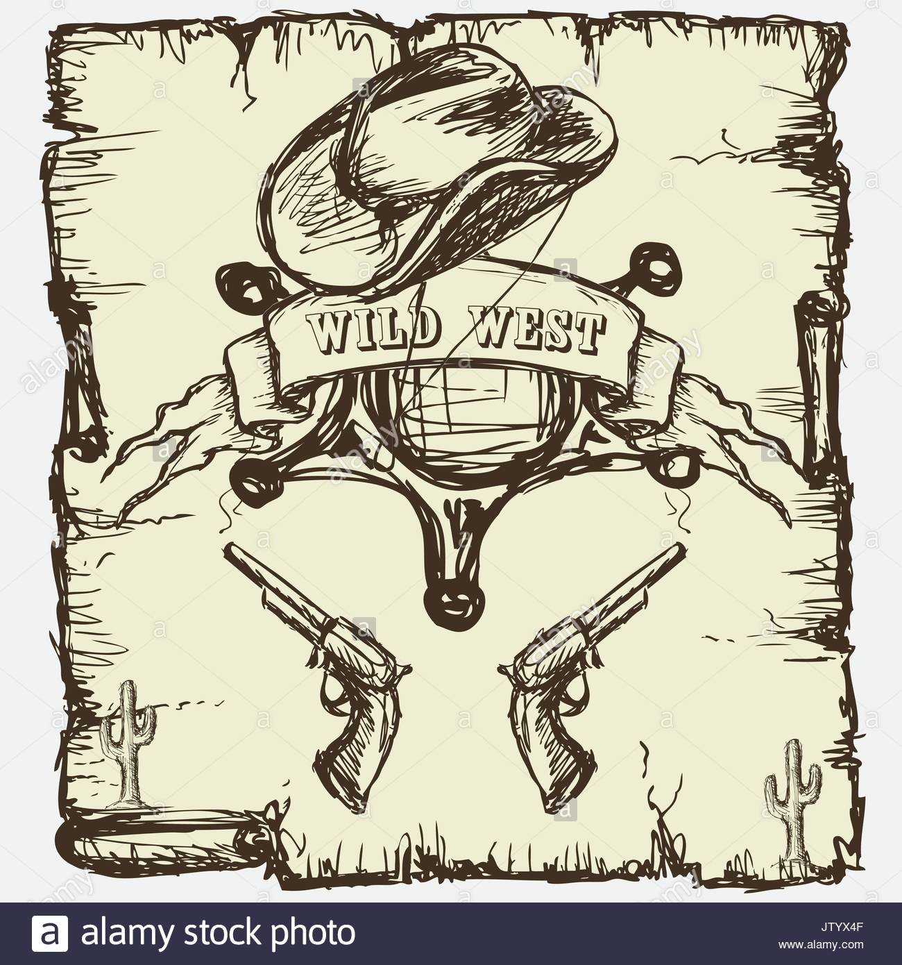 1300x1390 Vector Illustration Sheriffs Star, Cowboy Boots And Revolvers