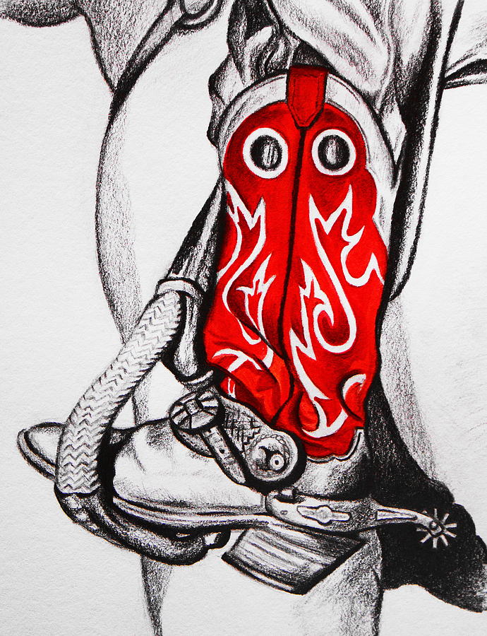 690x900 Cowboy Boot Drawing