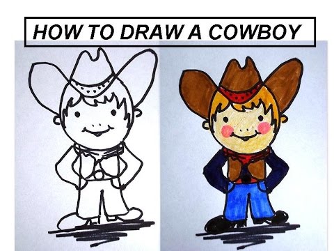 480x360 How To Draw A Cowboy, Art Lessons, Drawing For Kids, Quick