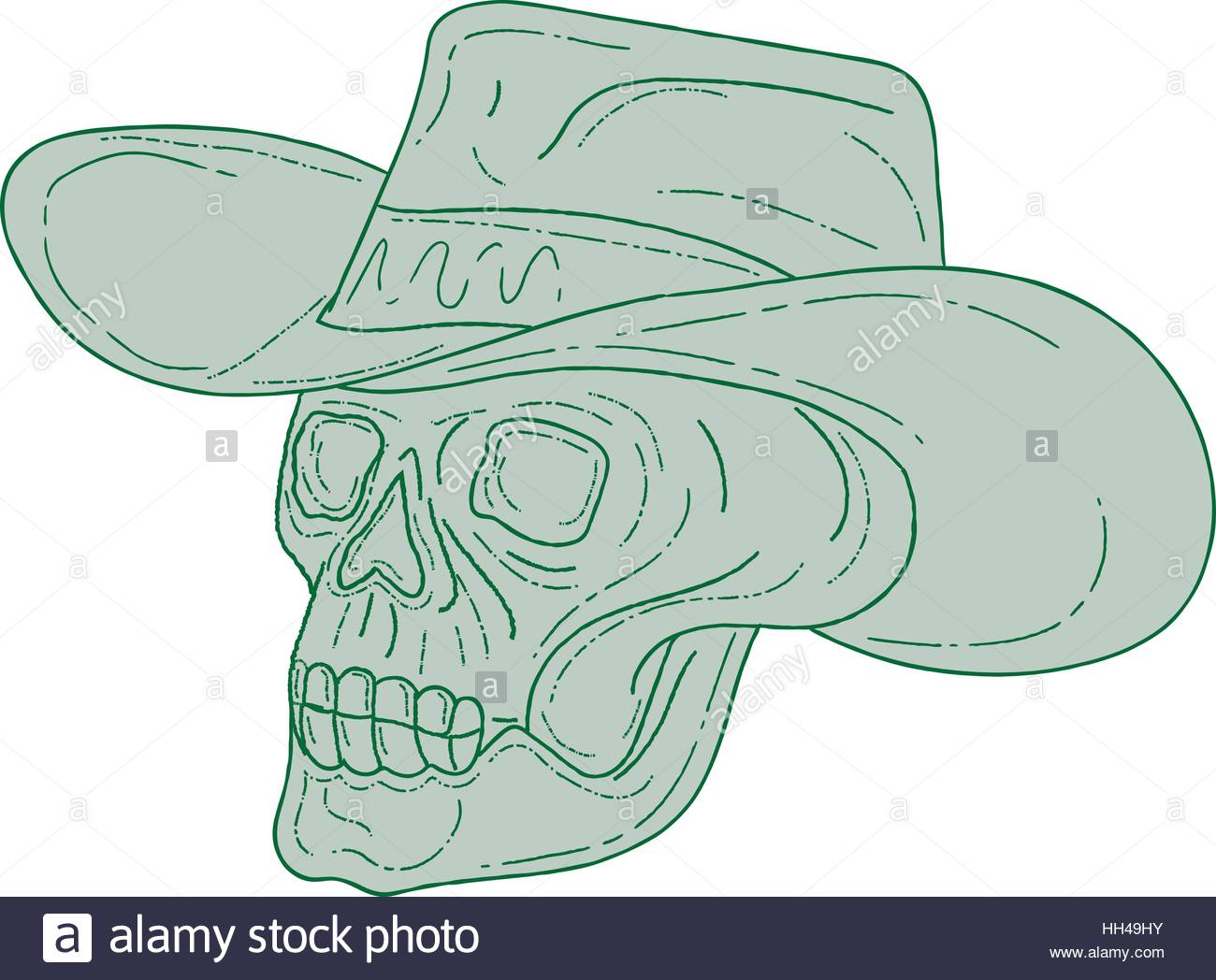 1300x1048 Drawing Sketch Style Illustration Of A Cowboy Skull Chef Cook
