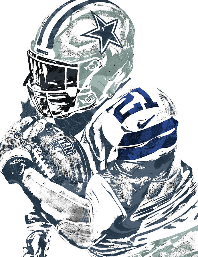 692x900 Ezekiel Elliott Dallas Cowboys Pixel Art 5 Mixed Media By Joe Hamilton