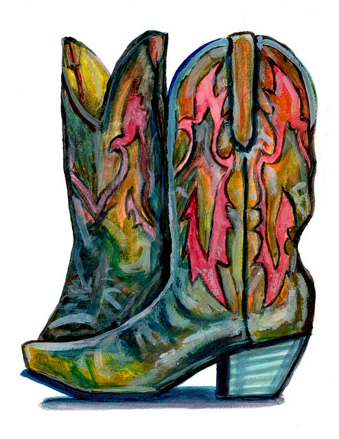 494x640 8.5 X 11 Cowboy Boots, Watercolor Painting Print On Etsy, $18.00