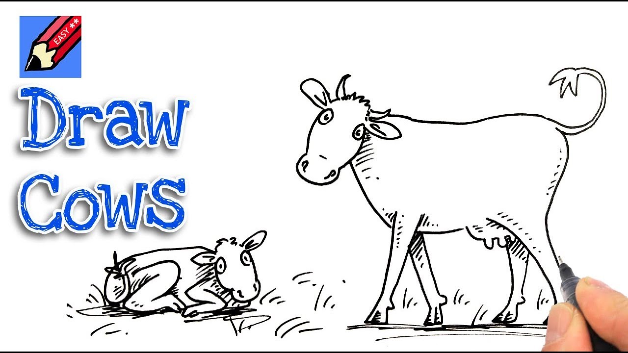 1280x720 How To Draw Cows Real Easy