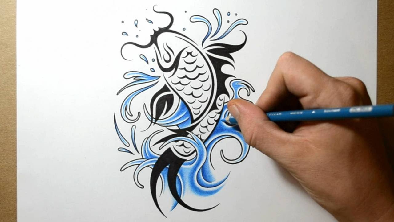 1280x720 How To Draw A Koi Fish Tattoo Design