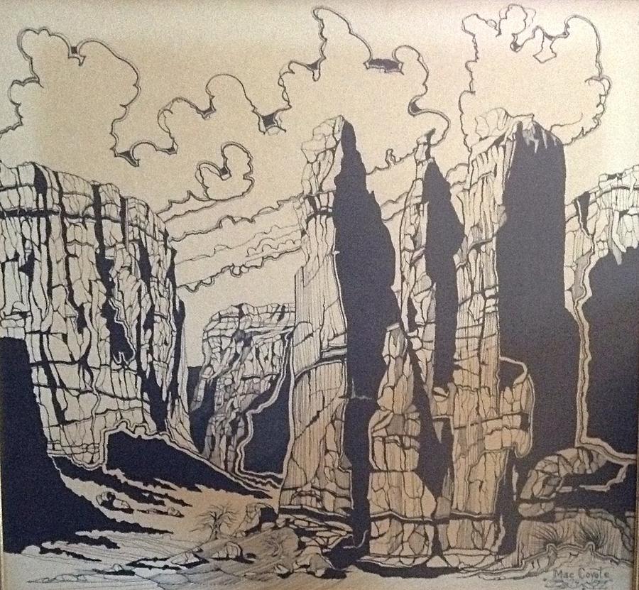 900x831 Canyons Drawing By Mac Coyote