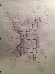 Cracked Brick Wall Drawing at GetDrawings | Free download