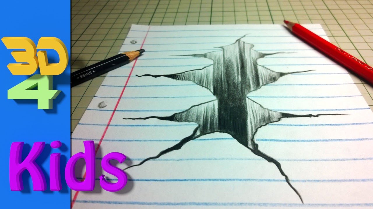 1280x720 Easy 3d Drawing Draw Crack In Paper