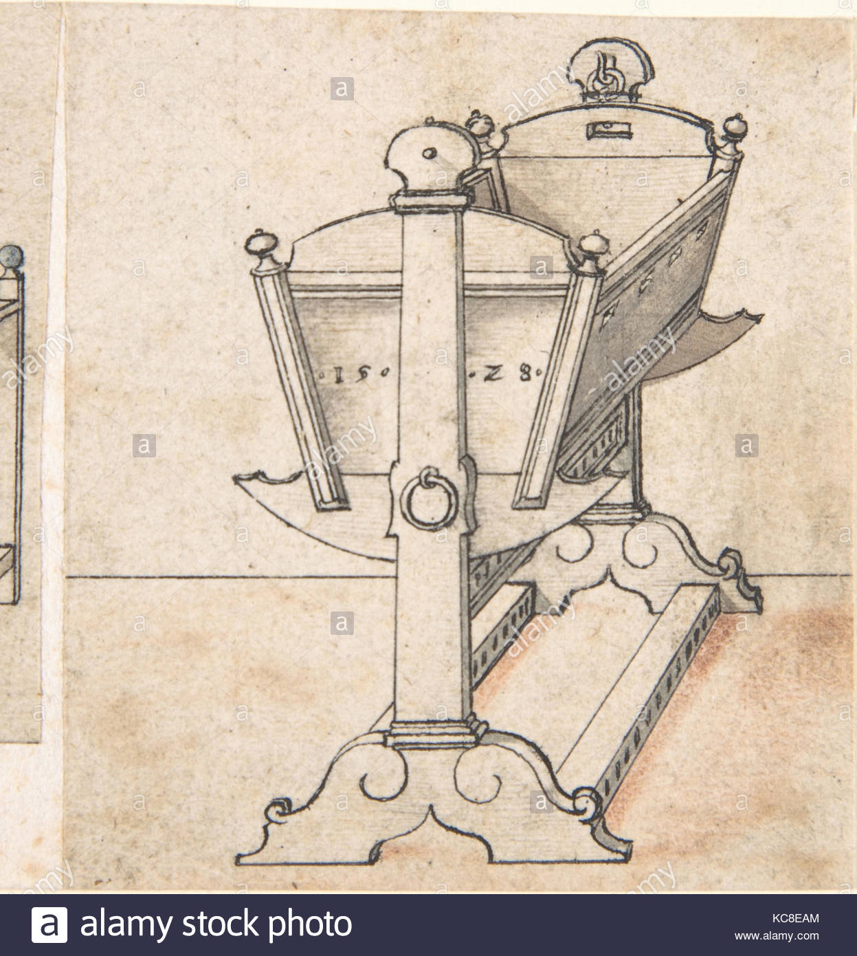 1247x1390 Perspectival Drawing Of A Cradle, Peter Stock