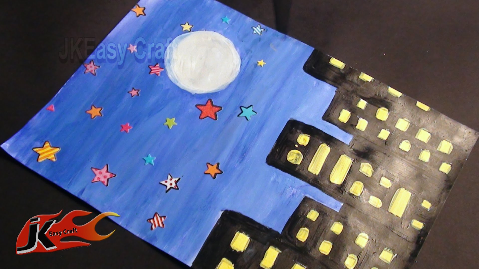 1920x1080 Draw Night Scene School Project For Kids Jk Easy Craft 017
