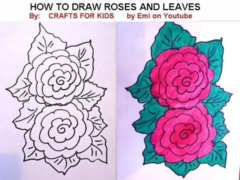 480x360 How To Draw, Roses And Leaves, Easy Flowers, Free Drawing Lessons