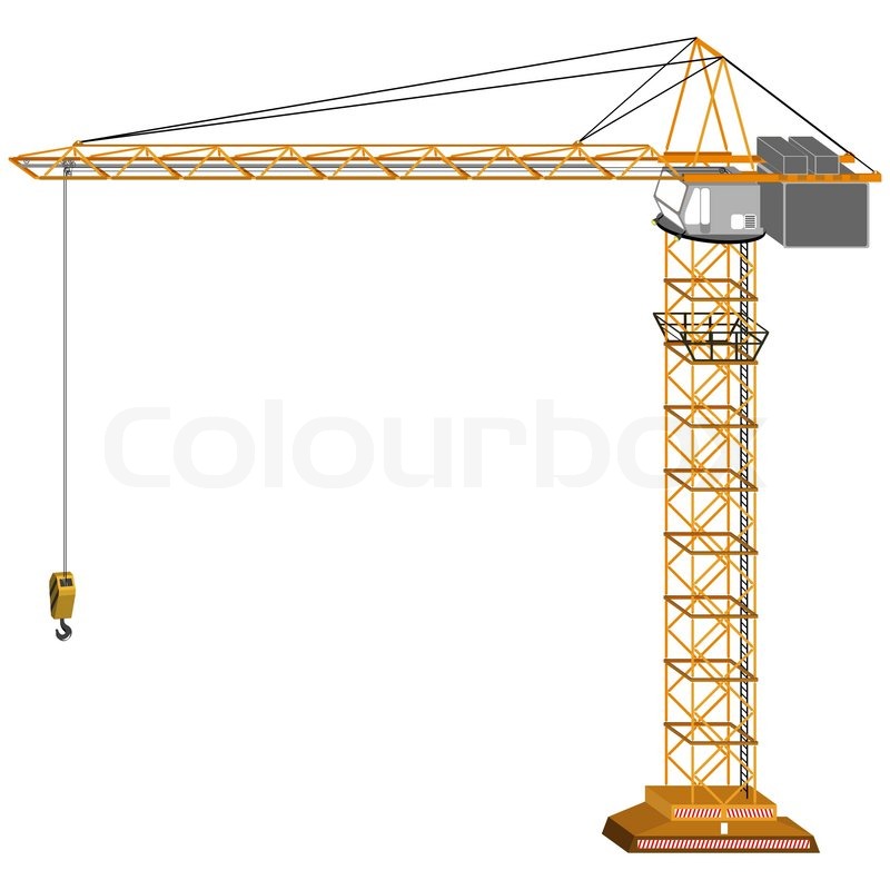 800x800 Tri Dimensional Crane Drawing, Isolated On White Background